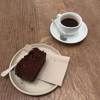 Cake and coffee   at Mok in Brussels