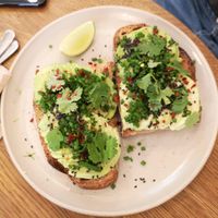 Avocado on toast at Mok in Brussels