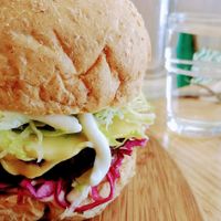 Beet burger at Herbivore Eatery in South Yarra
