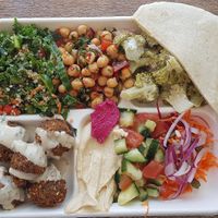 Falafel plate. at Herbivore Eatery in South Yarra