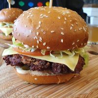 "Beef" burger at Herbivore Eatery in South Yarra