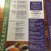 Menu at Pura Vegan in Tamarindo