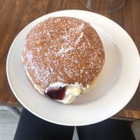 Vegan cream and jam donut  at Nicoletta's Cake Boutique in Wellington