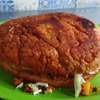 Panbazo at Veganisimo Loncheria in Mexico City