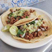Tacos de suadero FAV 💚 at Veganisimo Loncheria in Mexico City