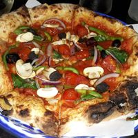 Vegetable pizza at Adirak in Chiang Mai