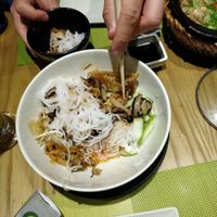 (slightly demolished) vegan spring rolls at Wrap and Roll in Hanoi