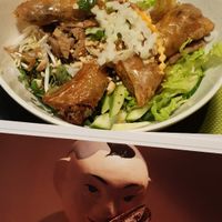 Rice noodles at Wrap and Roll in Hanoi