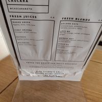 Juices and smoothies at Cascara in Bath