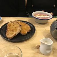 Smoothie bowl and toast  at Cascara in Bath