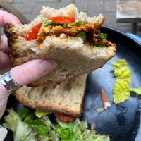 The vegan BLT made with smoked tempeh.  at Cascara in Bath