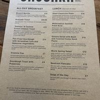 Menu   at Cascara in Bath