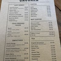 Drink menu   at Cascara in Bath