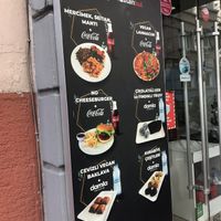 The outside menu but they have a lot more inside  at Vegan Istanbul in Istanbul