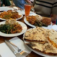 Family style plates  at Vegan Istanbul in Istanbul