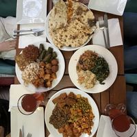 some of everything + lahmacun  at Vegan Istanbul in Istanbul