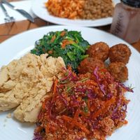 Taboule, hummus, falafel, spinach... at Vegan Istanbul in Istanbul
