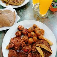 Mock meats (30 TL for the plate) at Vegan Istanbul in Istanbul