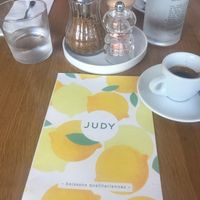 menu & espresso  at Judy in Paris
