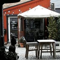 Outside seating area at Cafe Trubbel in Malmo