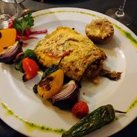 Vegan lasagna at Metamorphosis in Sintra