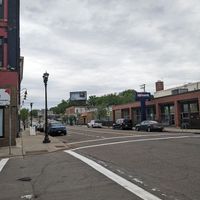 The surrounding neighborhood; run down but not dangerous at Tongue in Cheek in St Paul
