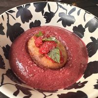 Fried cake with blueberry foam   at Tongue in Cheek in St Paul