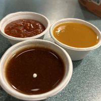 Trio of sauces   at Bundobust in Manchester