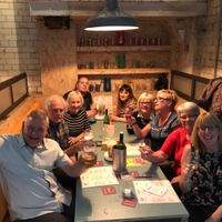 happy group awaiting their food  at Bundobust in Manchester