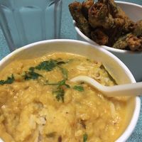 okra fries and dhal at Bundobust in Manchester