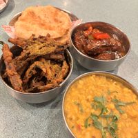 Tarka Dall, okra fries and puri  at Bundobust in Manchester