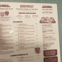 Menu at Bundobust in Manchester