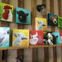 Cute art for sale at Sanctuary Vegan Cafe in Knoxville