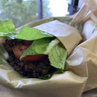 Bean burger in lettuce wrap at Sanctuary Vegan Cafe in Knoxville