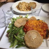Burger ??? & omelet pizza at Vegano in Montreal