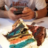 Pride cake and Joe Louis cake   at Vegano in Montreal