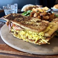 Grilled cheeze bacon at Vegano in Montreal