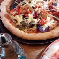 Vegan pizza with extra sausage and cheese at Stoned Pizza in Dublin