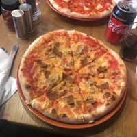 Vegan meat feast (bottom) at Stoned Pizza in Dublin