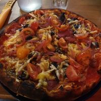 Vegan mix with added cheese at Stoned Pizza in Dublin