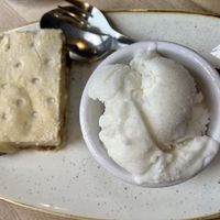 Vegan apple pie with vegan vanilla ice cream ! at The Apple Pie in Ambleside