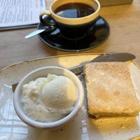 Vegan spiced apple pie with vegan ice creamm  at The Apple Pie in Ambleside