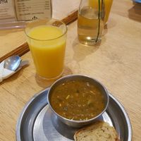 lentil dhal and
bread at Mantra Gastronomia e Arte in Porto Alegre