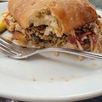 Vegan pulled pork sandwhich at The Hollow in Albany