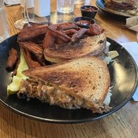 Vegan Reuben with sweet potato fries  at The Hollow in Albany