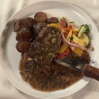 Chunk steak - way too much pepper  at The Hollow in Albany