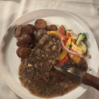 Chunk steak - way too much pepper  at The Hollow in Albany