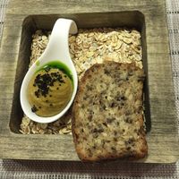 to start bread with sundried tomato pesto  at Alive in Vilnius