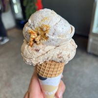 Cookies and honeycomb and hazelnut brownie in a cone  at Girls and Boys in Fitzroy