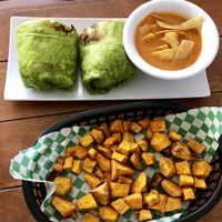 Tortilla Soup, Vegetable Wrap & Sweet Potato Fries  at Tiki Fresh Food in Puerto Penasco